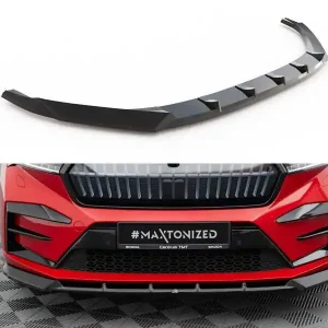 Aktuell Front Lippe / Front Splitter / Frontansatz für Skoda Enyaq Coupe IV RS von Maxton Design