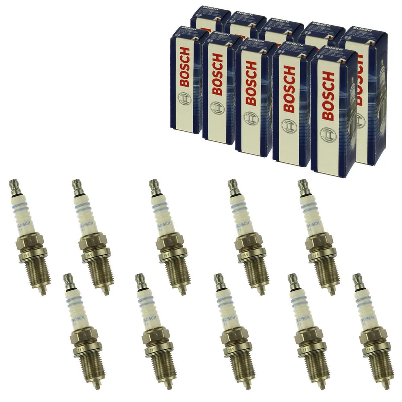 10x BOSCH Zündkerze passend für Audi A 3 1.8 TFSI BYT BZB CDAA VW Golf 6 2.0 GTi Abverkauf